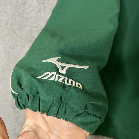 Mizuno Track Jacket Mens XL Green Running 1/4 Zip Lined Pockets Vented Back - Picture 16 of 16